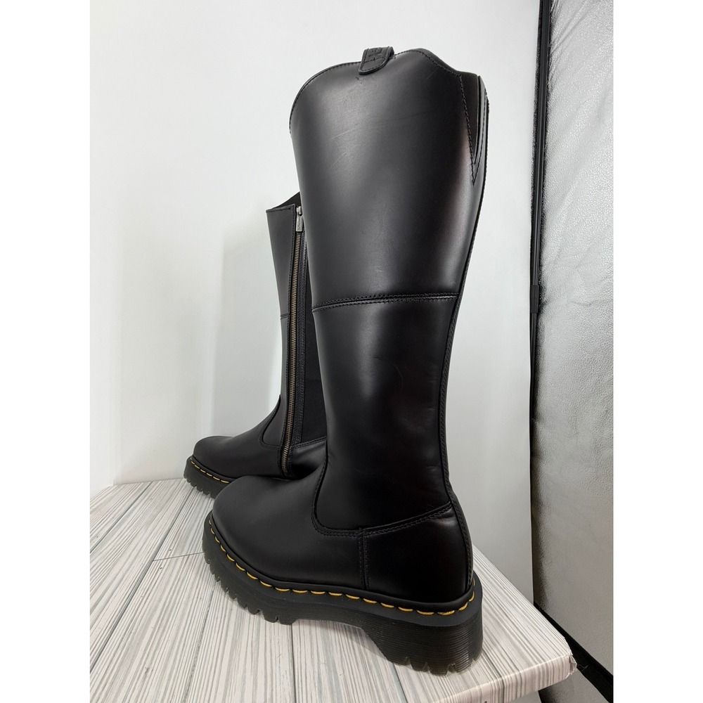Dr. Martens Amaayah Hi Boots Black Leather Knee Tall Riding Women's Size 8 NEW - Picture 5 of 16